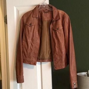 Brown faux leather jacket